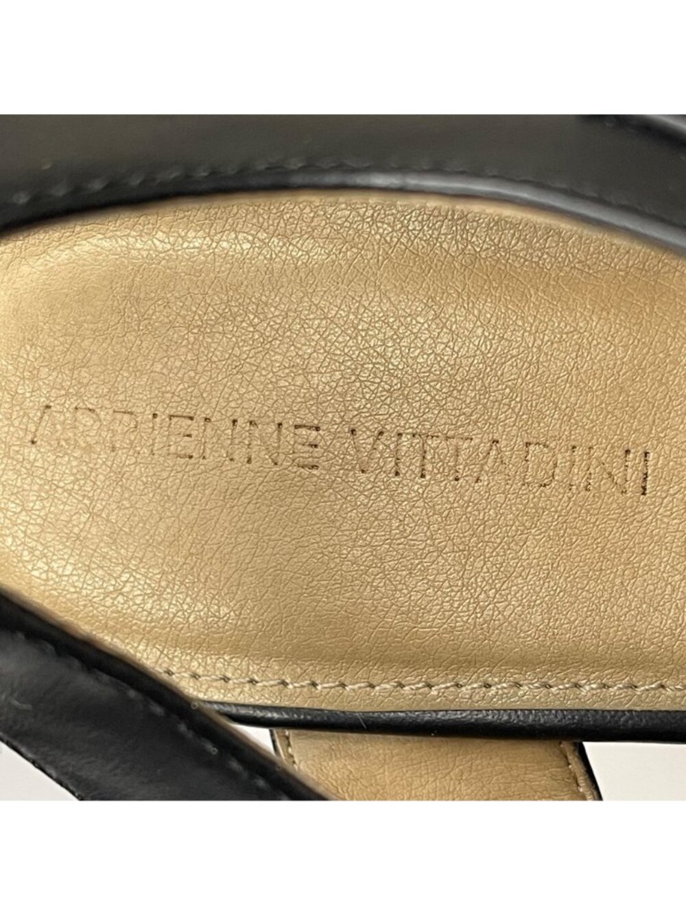 Adrienne Vittadini Black Leather Cork Wedge Sandals With Adjustable Straps Women - Picture 4 of 8